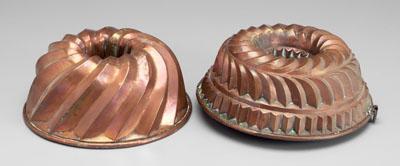 Appraisal: Two copper food molds both circular with dovetailed construction British