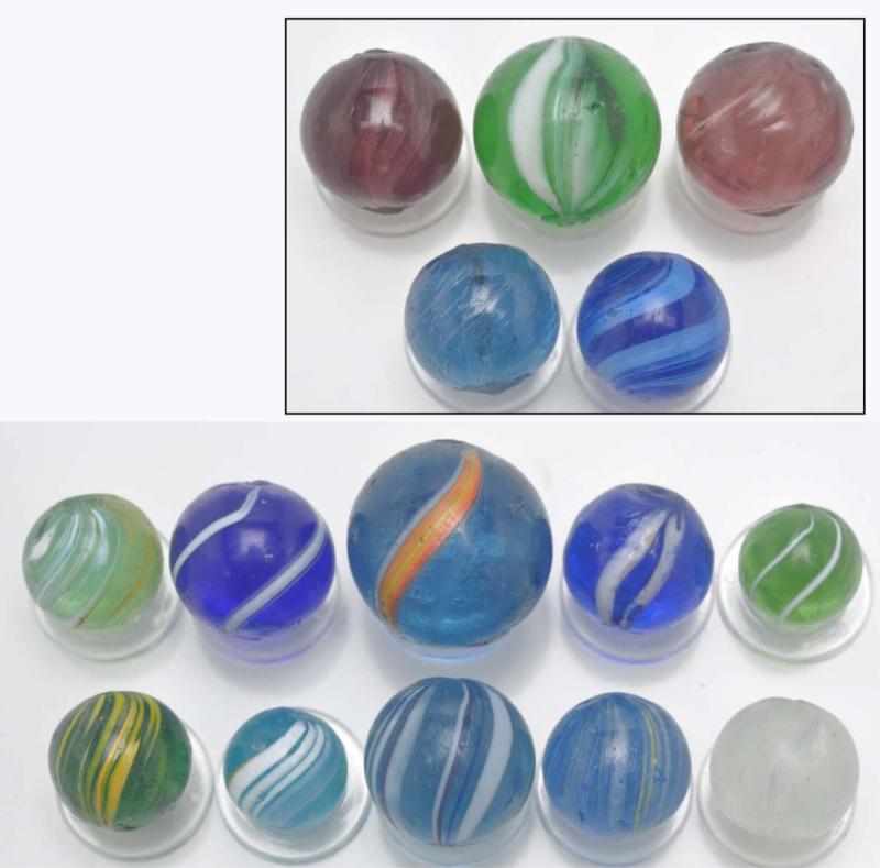 Appraisal: Lot of Colored Glass Transparent Swirls Description Includes ten multicolored