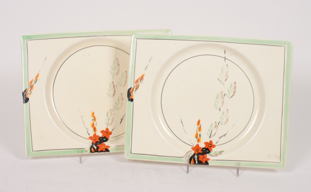 Appraisal: Pair of Clarice Cliff Biarritz plates second quarter- th century