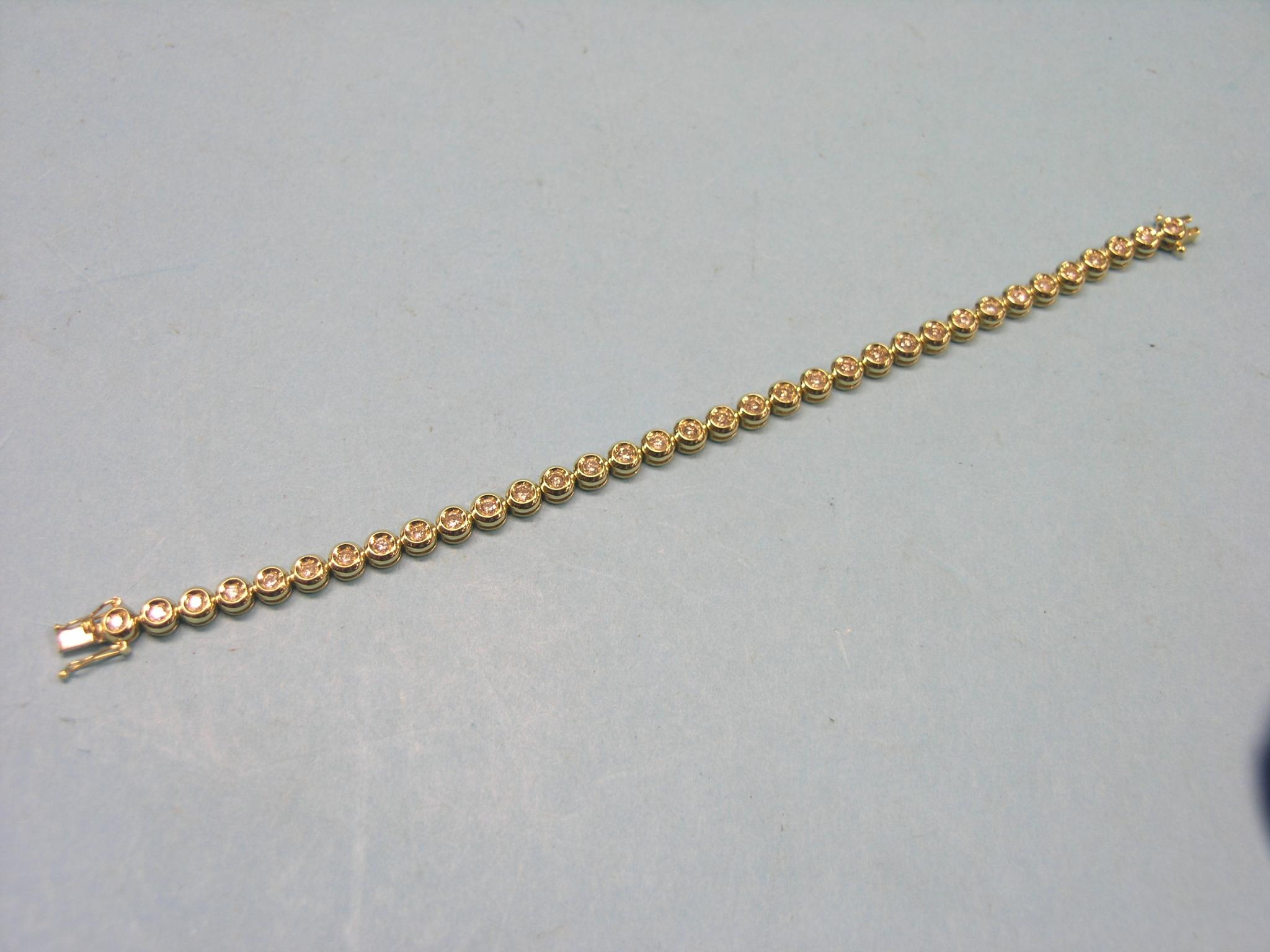 Appraisal: An ct gold and diamond bracelet diamonds in long