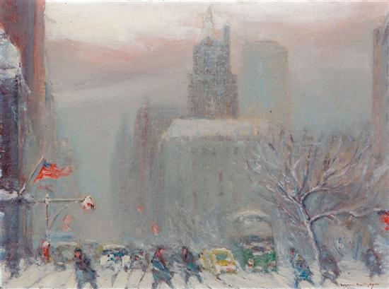 Appraisal: JOHANN BERTHELSEN American - New York in Winter oil on