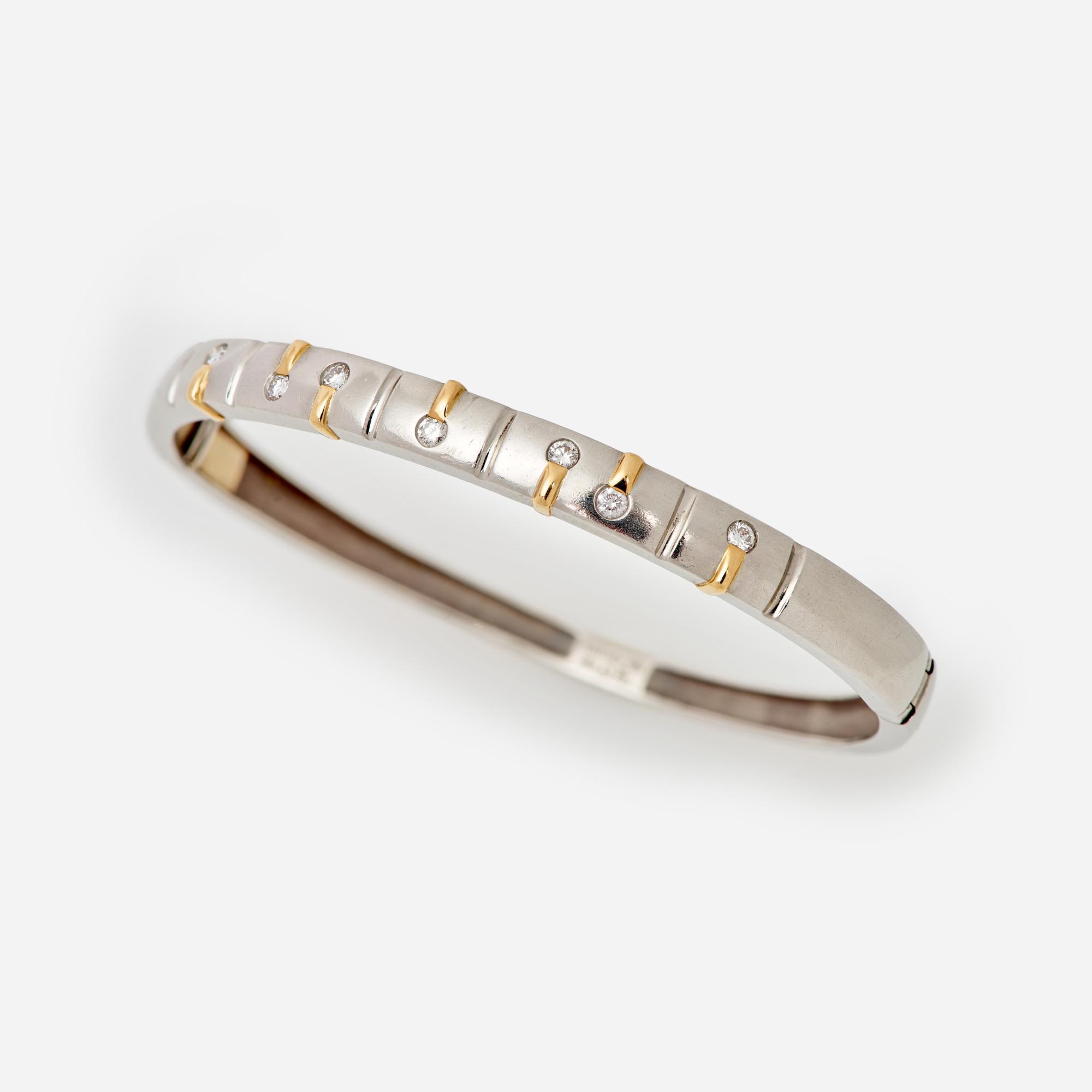 Appraisal: RUDOLF ERDEL DIAMOND HINGED BRACELET IN PLATINUM W K A