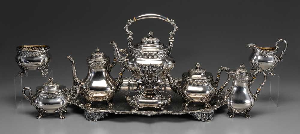 Appraisal: Dominick Haff Sterling Tea Service American th century paw feet