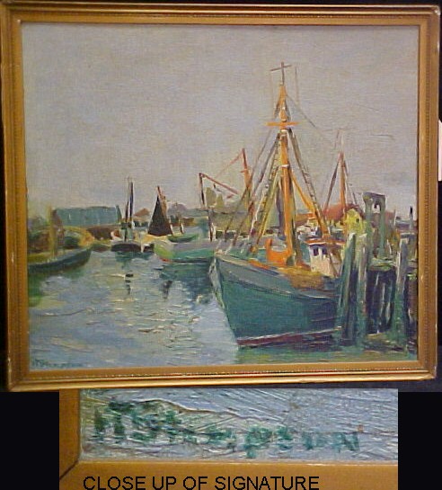 Appraisal: Helen Townsend Stimpson Connecticut - oil on artist board moored