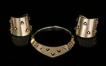 Appraisal: A Contemporary Three-Piece k Gold Diamond Set This set includes