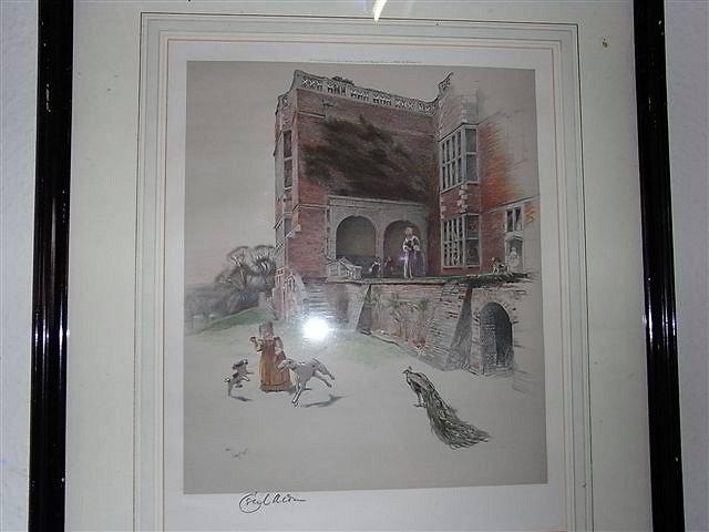 Appraisal: AFTER CECIL ALDEN'Old Manor Houses' colour reproduction signed in pencil