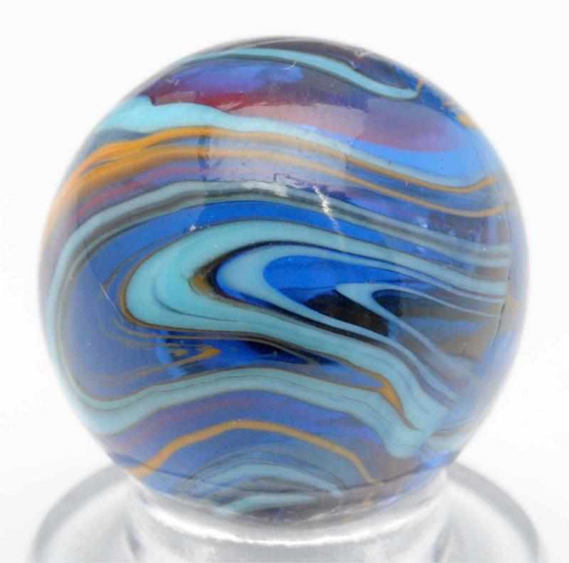 Appraisal: Christensen Agate Submarine Marble Transparent blue base with outer striping