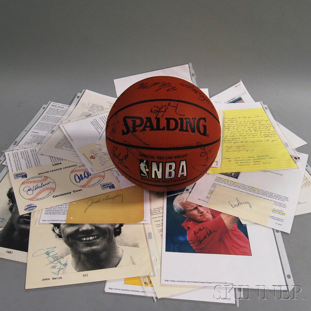 Appraisal: Collections of Sports Autographs including a - Boston Celtics team-signed