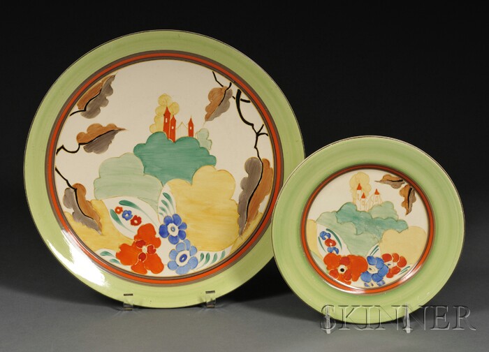 Appraisal: Clarice Cliff Bizarre Ware Alton Pattern Charger and Plate Art