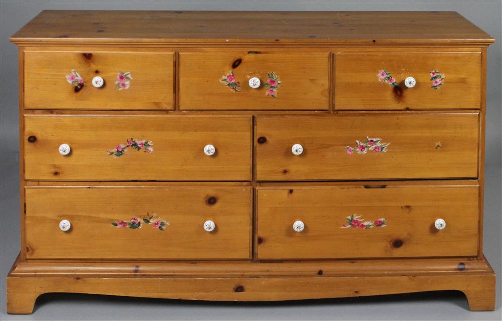 Appraisal: PINE DOUBLE CHEST OF DRAWERS having a rectangular top over