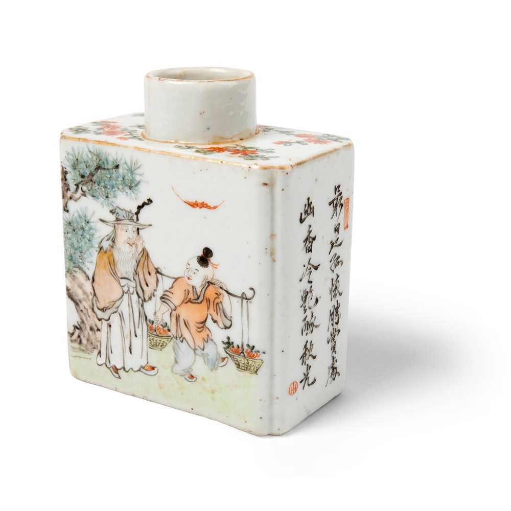 Appraisal: QIANJIANG ENAMELLED TEA CANISTER LATE QING DYNASTY TO REPUBLIC PERIOD