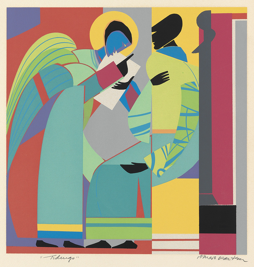 Appraisal: ROMARE BEARDEN - Tidings Color screenprint on cream wove paper