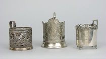 Appraisal: Three Russian Tea Holders circa early mid th Century All