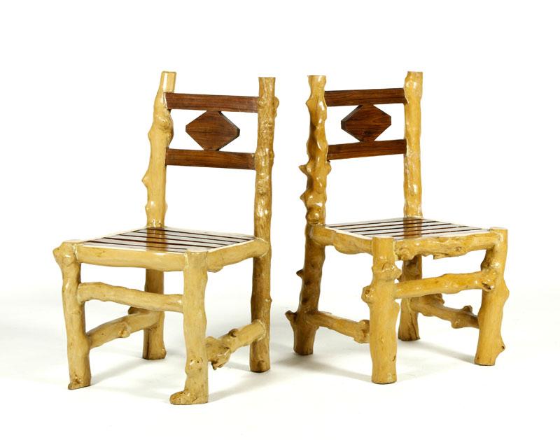 Appraisal: - Set of Eight Dining Chairs Set of eight rustic