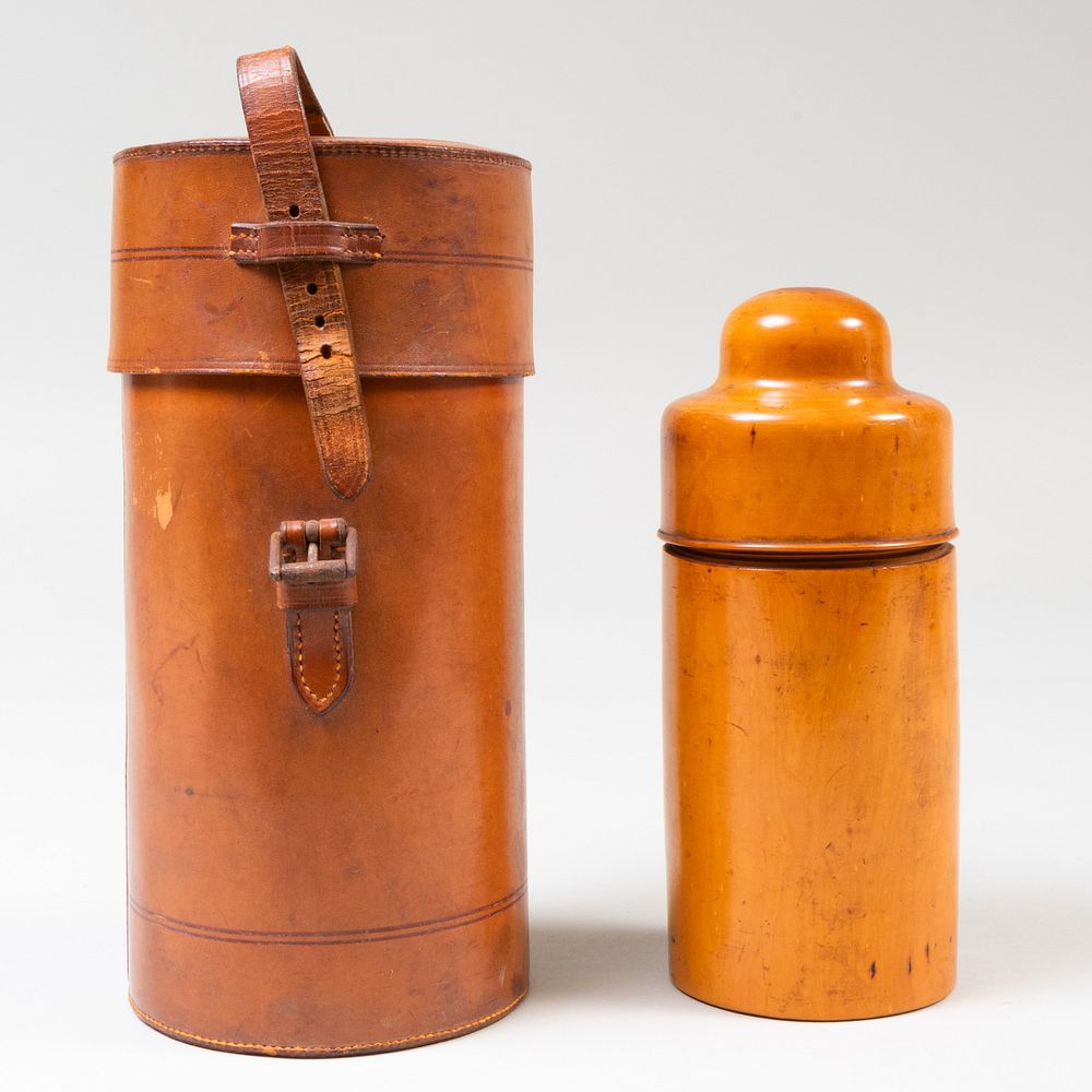 Appraisal: Deutsches Reichsgebrauchsmuster Thermos in a Leather Case and a G