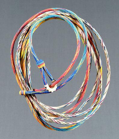 Appraisal: Horsehair lariat or reata finely woven multi-colored horsehair ft Excellent