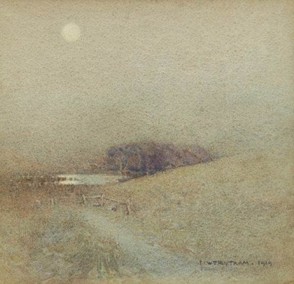 Appraisal: J W Tristram - Clair de Lune watercolour signed and