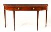 Appraisal: HALL TABLE - Custom mahogany demilune single drawer hall table