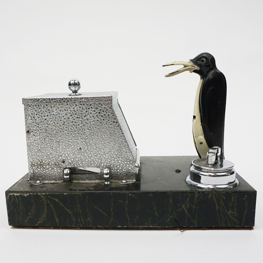 Appraisal: Ronson Pik-A-Cig Penguin New Yorker Table Lighter Ronson United States