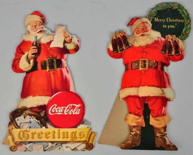 Appraisal: Lot of Coca-Cola Santa Cutouts and The cutout has only