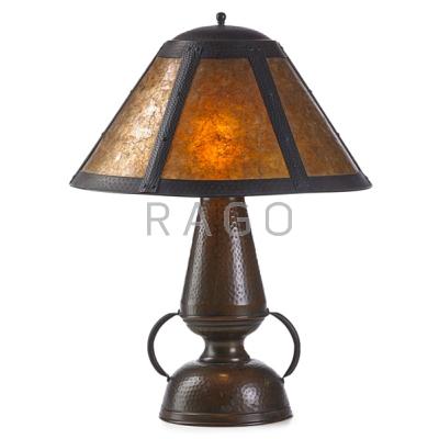 Appraisal: CALIFORNIA LIGHTING Table lamp California ca Hammered copper mica two