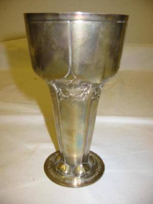 Appraisal: A SILVER ARTS CRAFTS VASE of flared conical form the