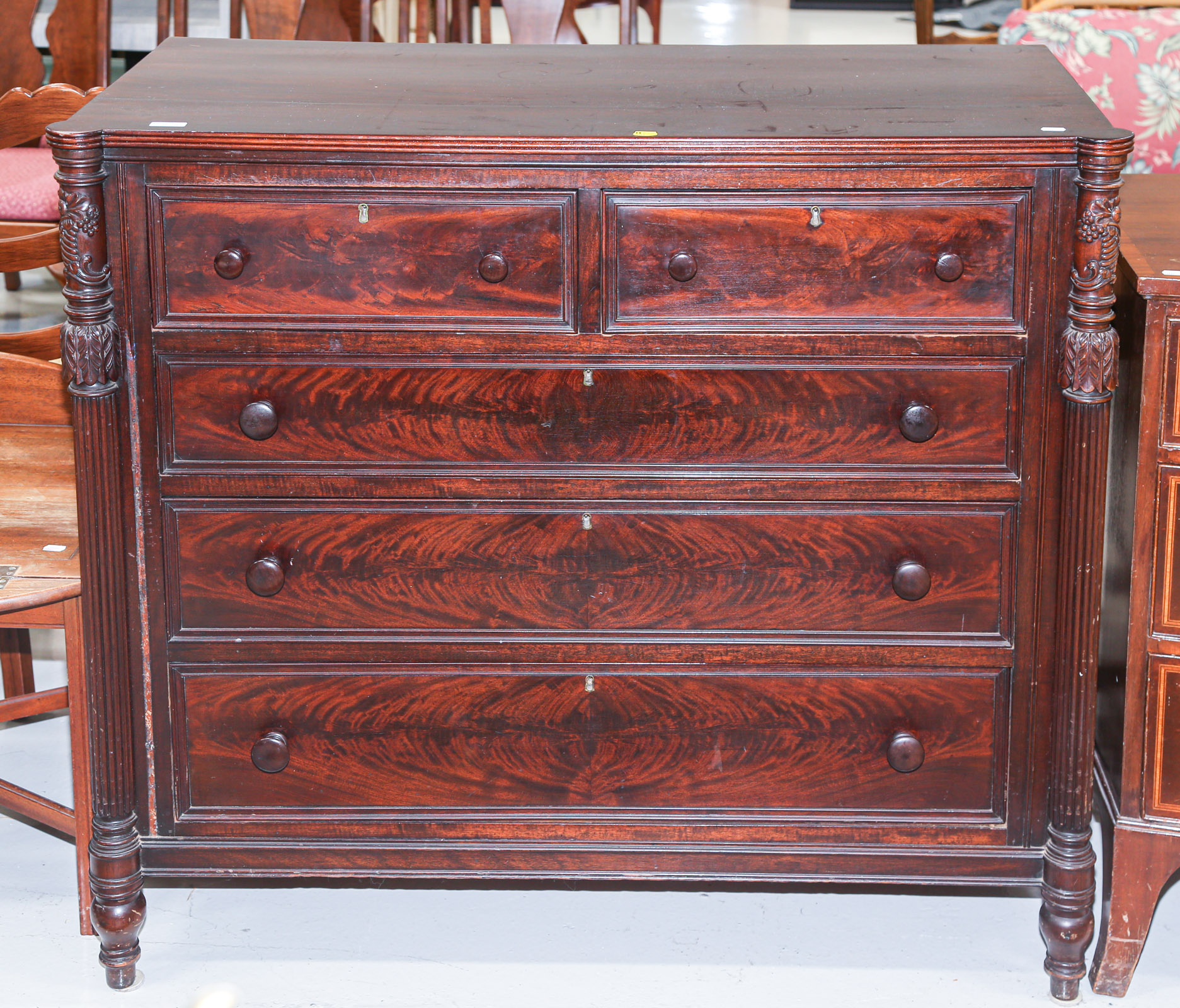 Appraisal: POTTHAST BROS MAHOGANY CHEST OF DRAWERS Baltimore early th century