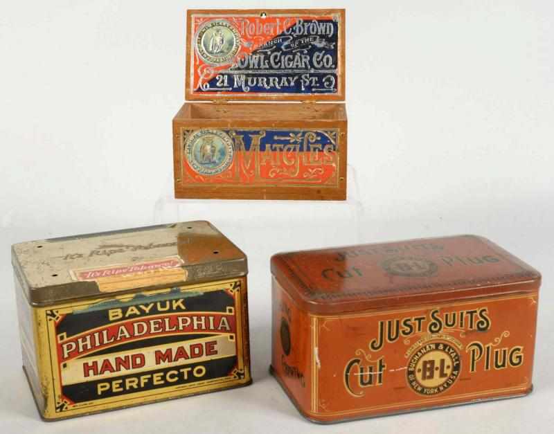 Appraisal: Lot of Tobacco Tins Description Includes Owl Cigar Company Bayuk