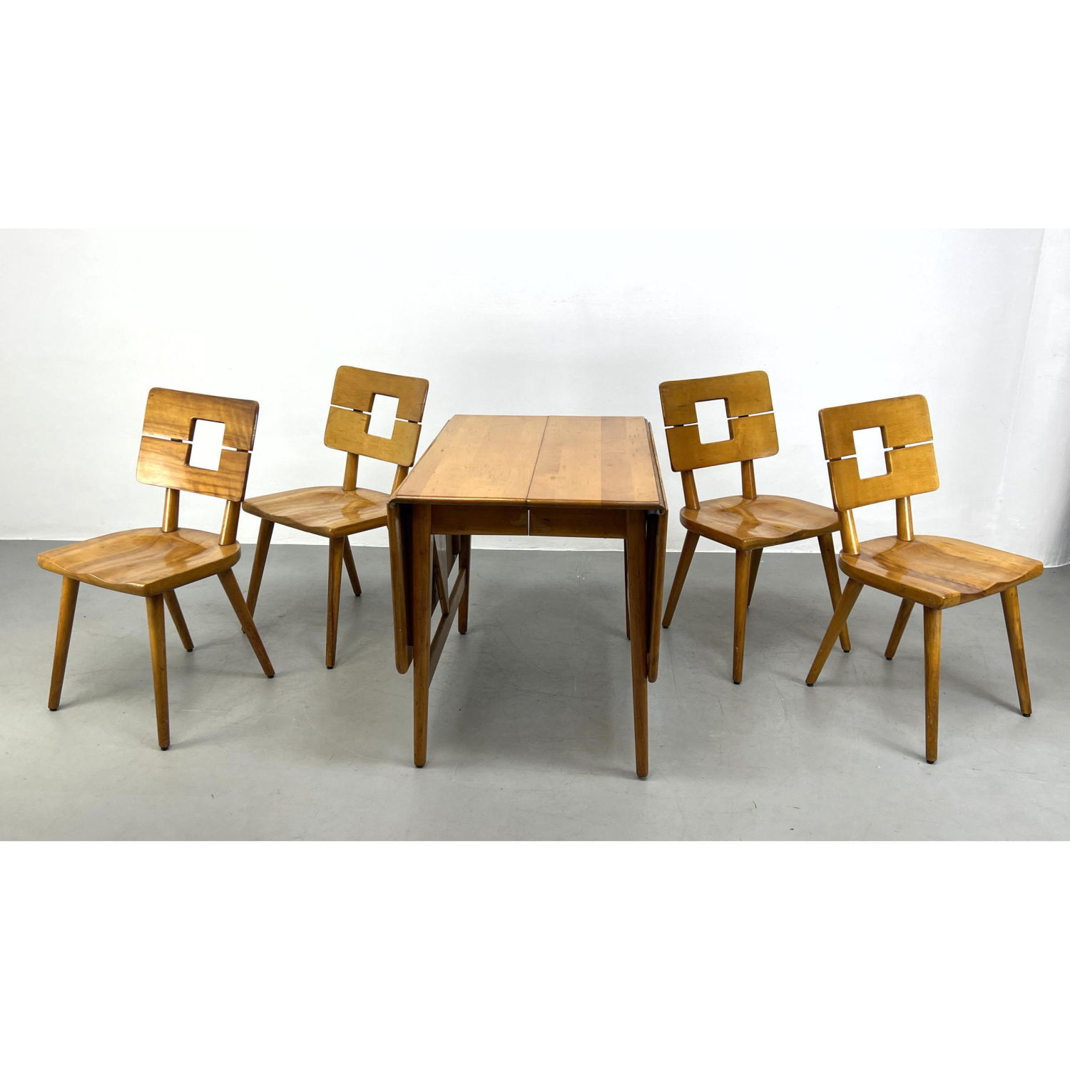 Appraisal: Rustic Maple Dining Set with Chairs and Drop Side Table