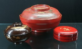 Appraisal: Various lacquer work items including a boxed set of coasters