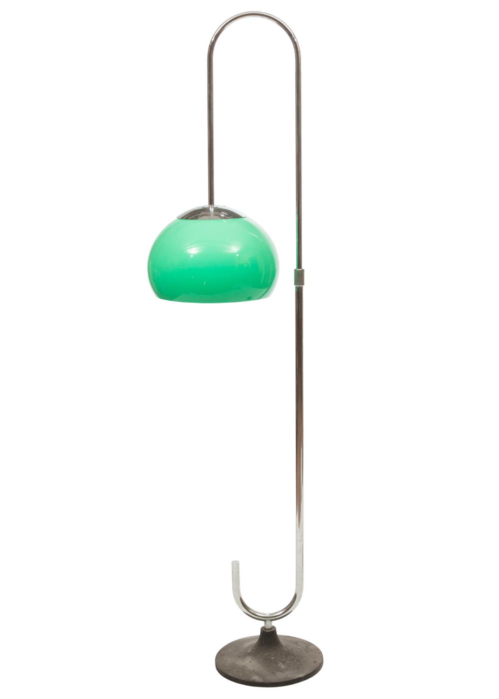 Appraisal: Mid-Century Modern Chrome Floor Lamp adjustable support acrylic shade cast