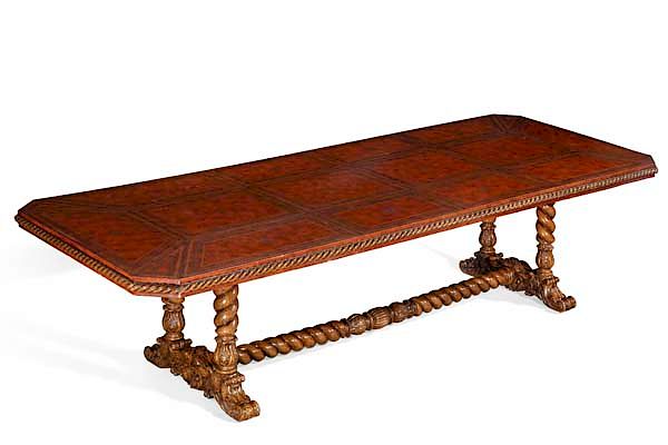 Appraisal: A Spanish Baroque style r library table A Spanish Baroque