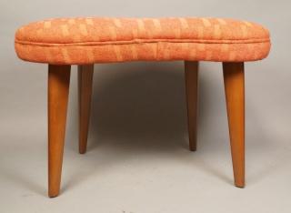 Appraisal: Mid Century Kidney Shaped Vanity Stool Bench e Mid Century