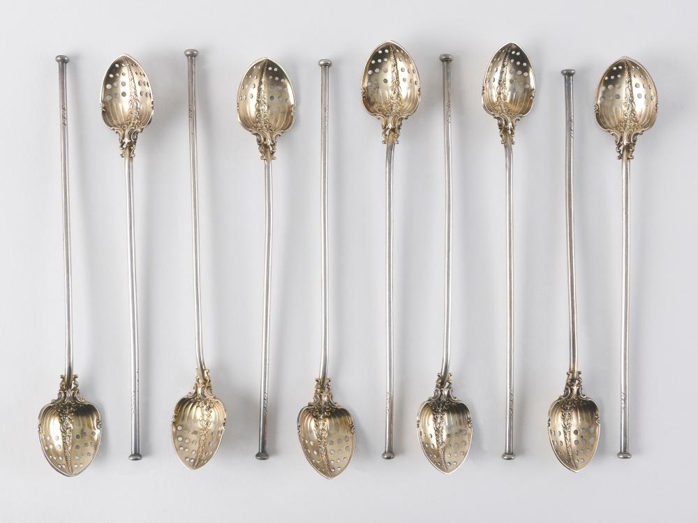 Appraisal: TEN GORHAM STERLING SILVER SWIZZLE STICKS EARLY TH CENTURY APPROX