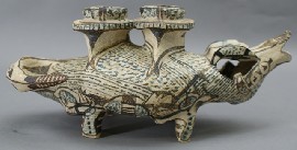 Appraisal: Stephen Benwell ceramic sculpture modeled as a fantastic animal with