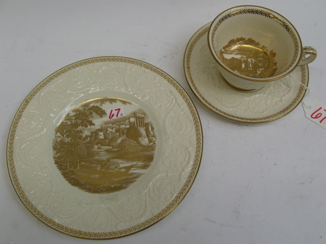 Appraisal: WEDGWOOD PATRICIAN EIGHTEEN PIECE DESSERT SET each piece gold decorated