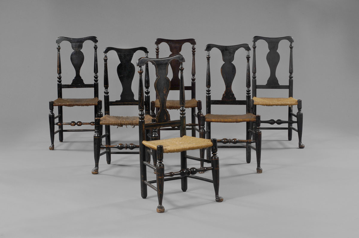 Appraisal: ASSEMBLED SET OF SIX NEW YORK QUEEN ANNE SIDE CHAIRS