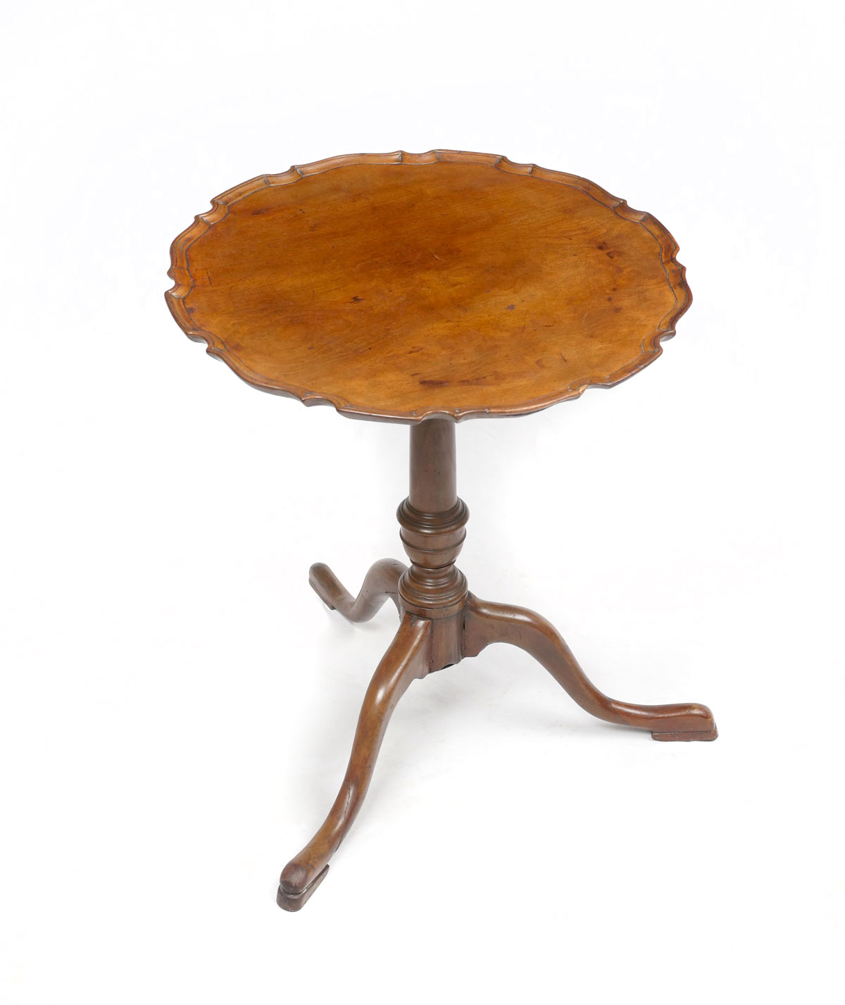 Appraisal: TILT TOP PIE CRUST TABLE Early pie crust tilt top