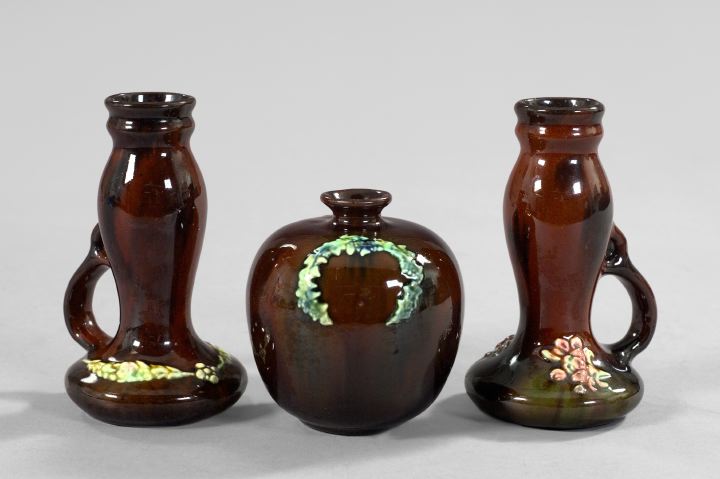 Appraisal: Interesting Four-Piece Collection of Peters and Reed Zane Pottery Pieces