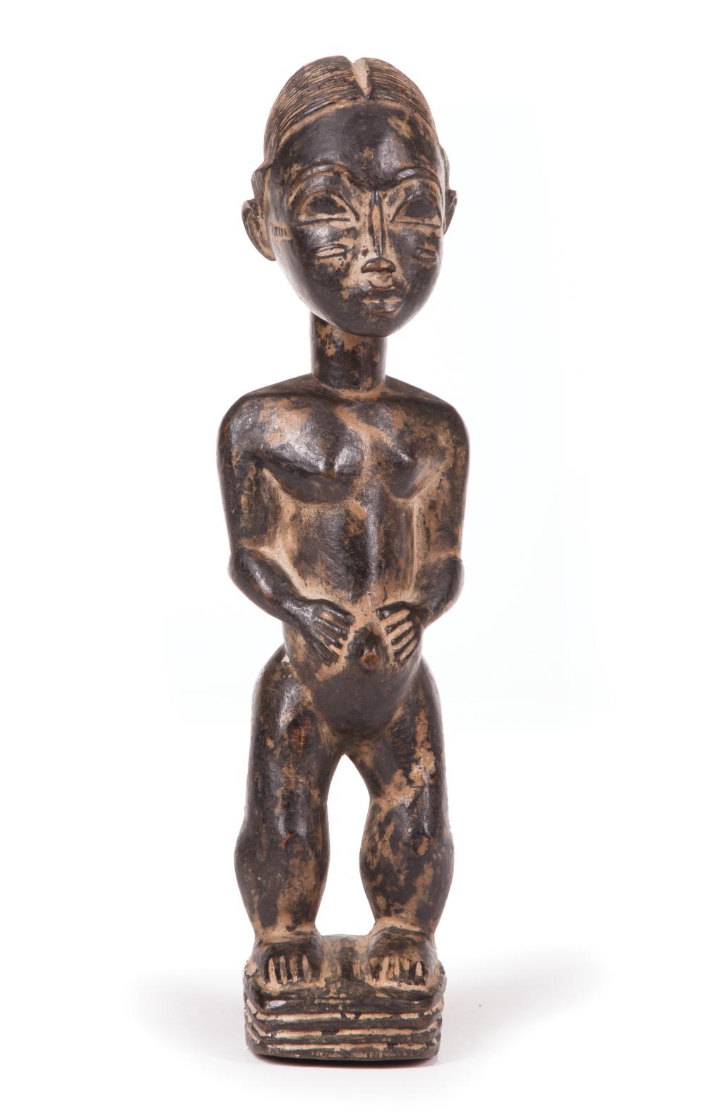 Appraisal: African Carved Wood Diviner Figure Baule peoples Ivory Coast h