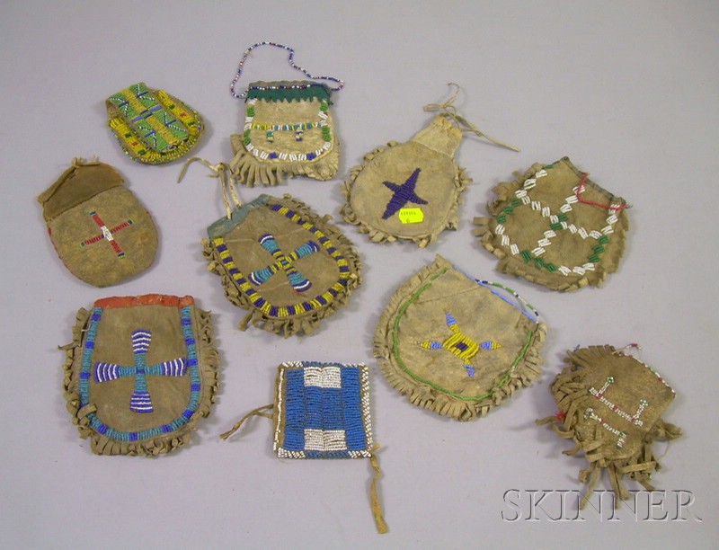 Appraisal: Ten Small Native American Beaded Pouches