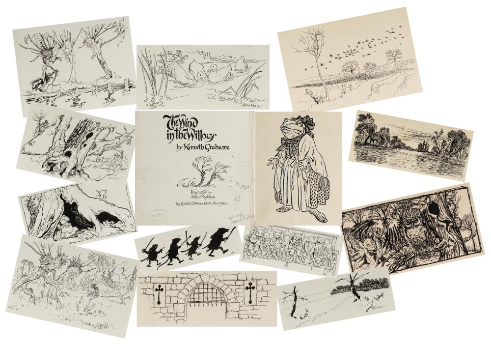 Appraisal: ARTHUR RACKHAM - collection of thirteen original illustrations for Wind