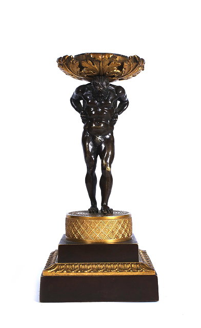 Appraisal: A TH CENTURY BRONZE AND ORMOLU STAND of classical inspiration