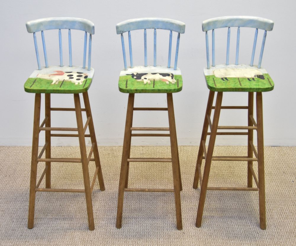 Appraisal: Set of Three High Chairs Set of three high chairs