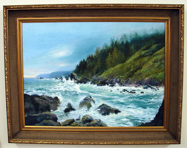 Appraisal: Rocky Coast Oregon oil on canvas x ' SLR T