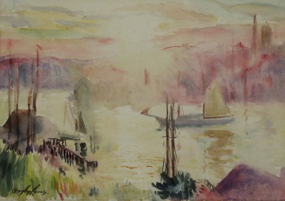 Appraisal: HAYLEY LEVER AMERICAN - Watercolor Early Morning Gloucester Mass Signed