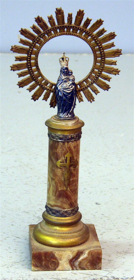 Appraisal: Small cast metal figural group of ther virgin and child