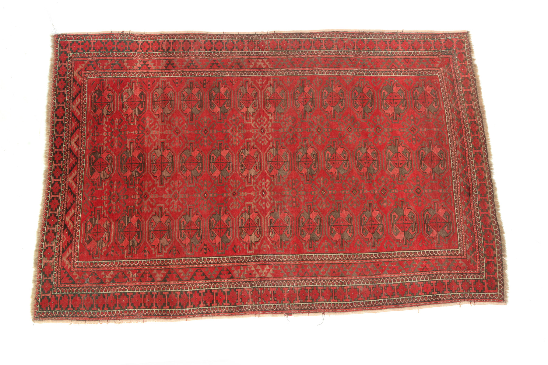 Appraisal: TWO ORIENTAL THROW RUGS Asian st half- th century Bokhara