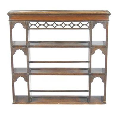 Appraisal: An early th century stained fruitwood and oak Delft rack