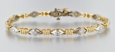 Appraisal: A Two Tone Gold and Diamond Bracelet k white and